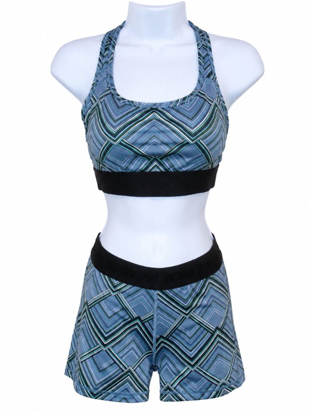 NWOT Victoria Sport Geometric Sports Bra & Shorts Set | Small
